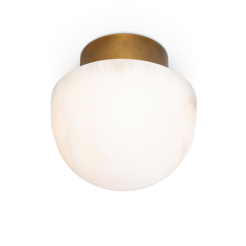 Parker Alabaster Flush Mount - Natural Brass