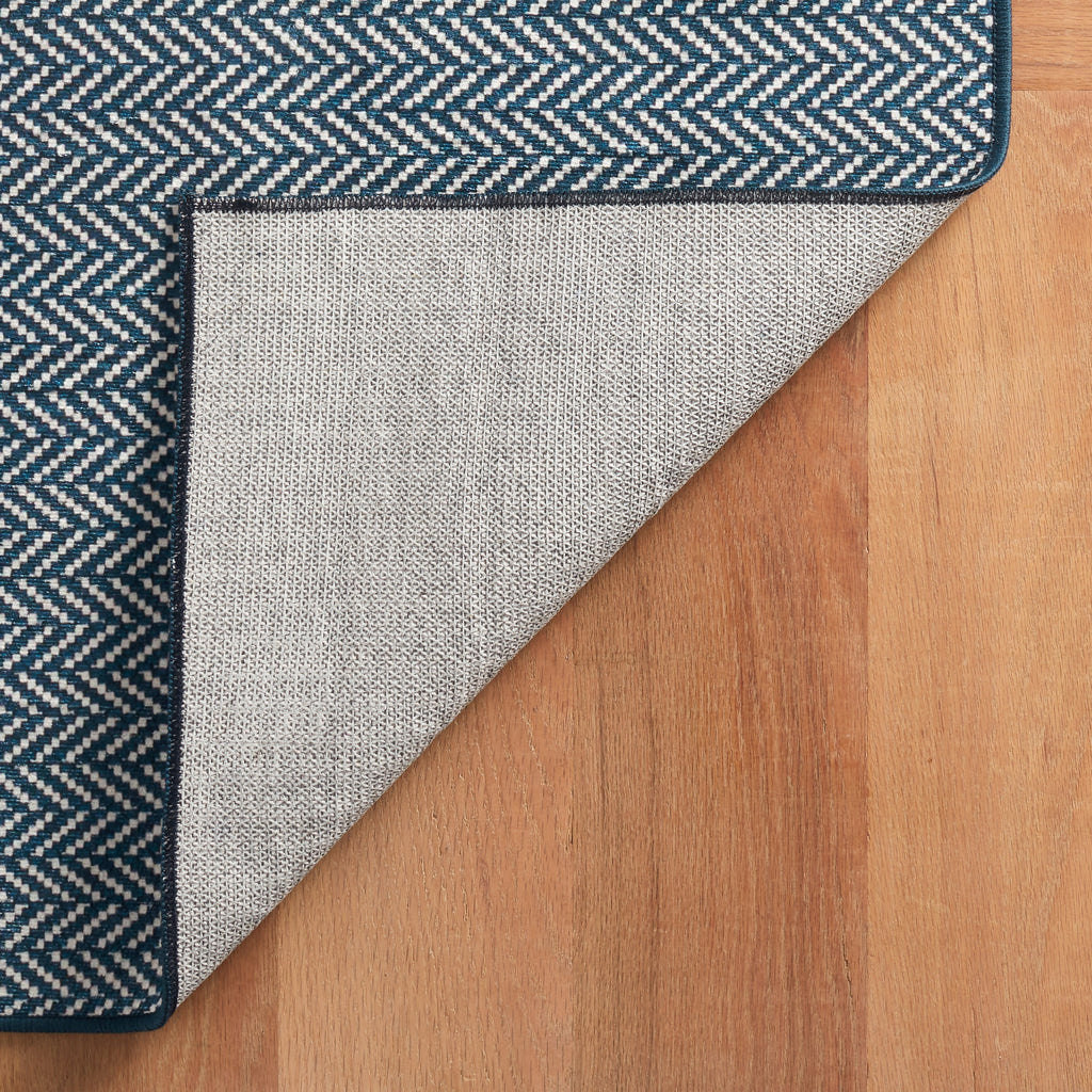Herringbone Navy Rug - Light House Co.