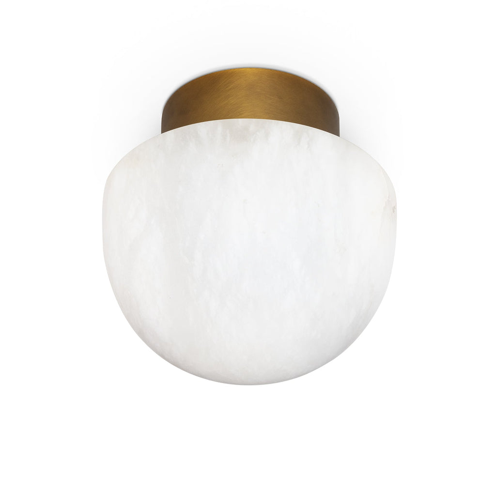 Parker Alabaster Flush Mount - Natural Brass