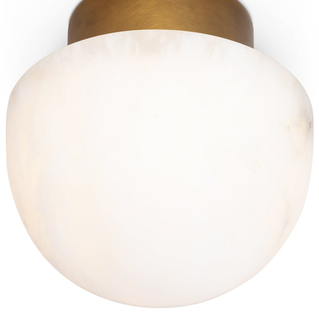 Parker Alabaster Flush Mount - Natural Brass