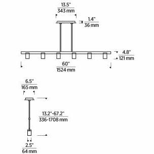 Esfera Large Linear Chandelier | Linear | Visual Comfort Modern - Light House Co.