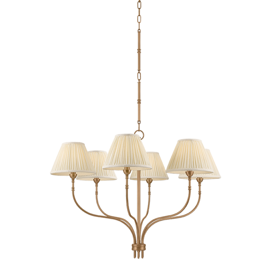 Garnerville 36" Cream Linen Chandelier | Chandeliers | Hudson Valley Lighting - Light House Co.