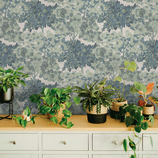 Canopy Toile Faux Grasscloth Peel and Stick Wallpaper | WALLPAPER | Tempaper - Light House Co. US