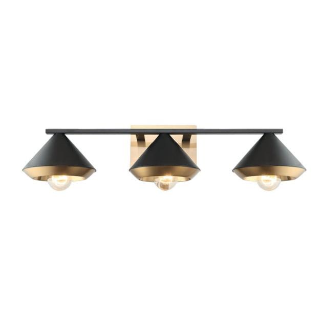 Velax 3 Light Vanity in black/brass