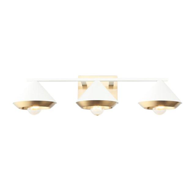 Velax 3 Light Vanity in white / brass