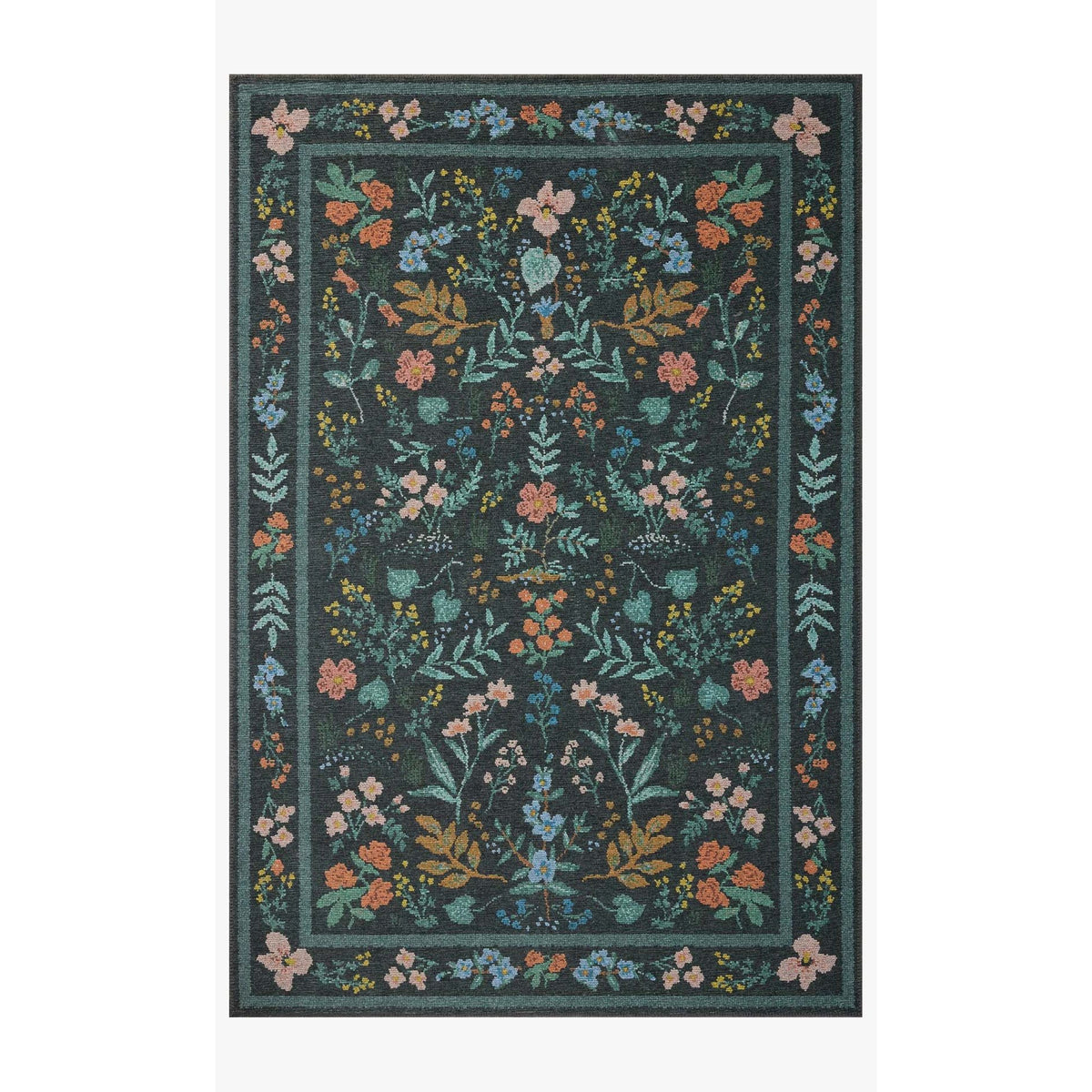 Rifle Paper Wildwood Charcoal Rug | Rifle Paper Co. x Loloi
