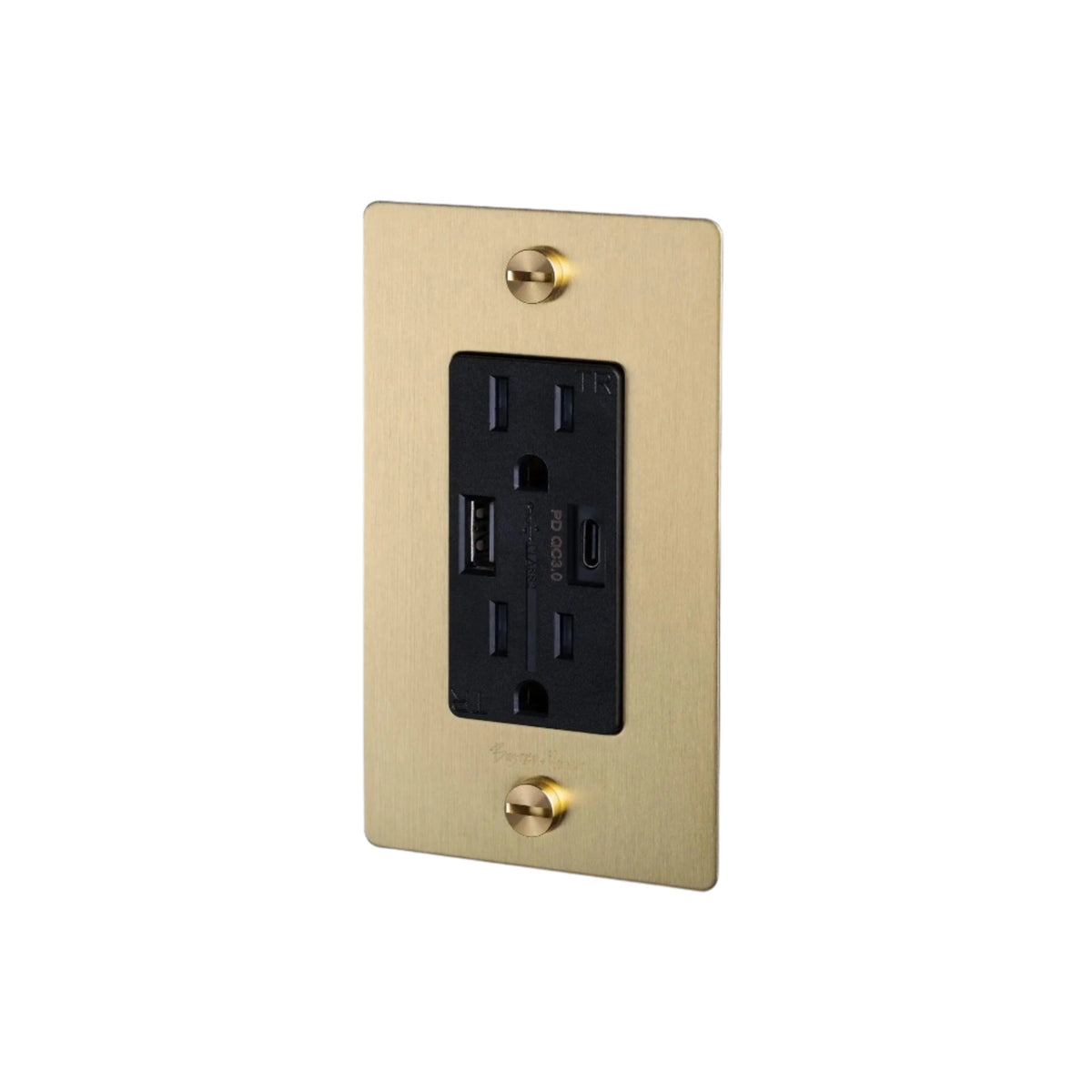 1G Combination Duplex Outlet and USB - A + C Charger / With Logo / Bra
