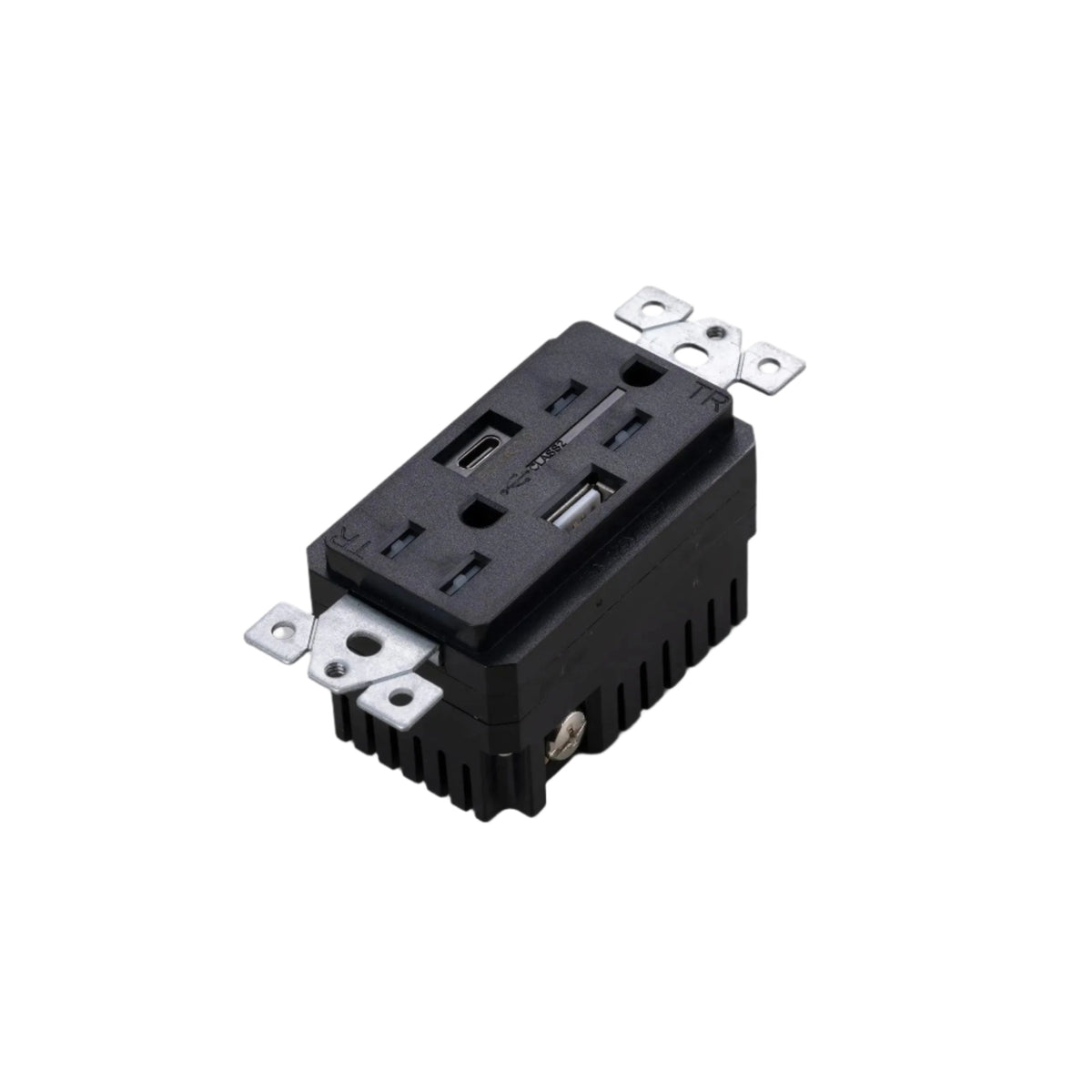 Outlet Module / Duplex & 2 USB-A + C / Black | Light House Co. US
