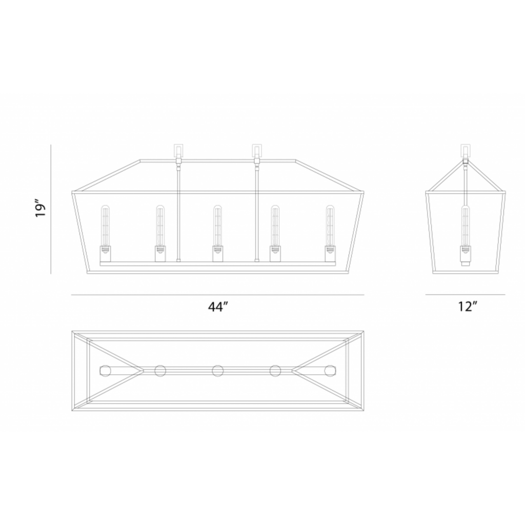 Scatola 5-Light Linear Chandelier | Linear | Matteo - Light House Co.