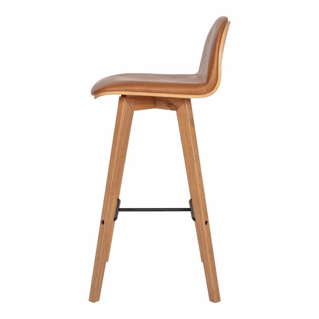 Nadia Leather Barstool Tan