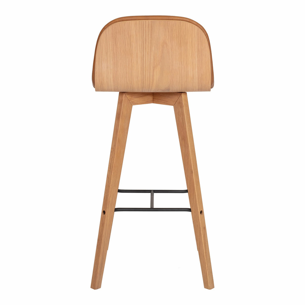 Nadia Leather Barstool Tan