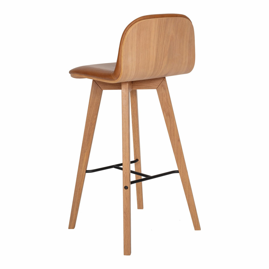 Nadia Leather Barstool Tan