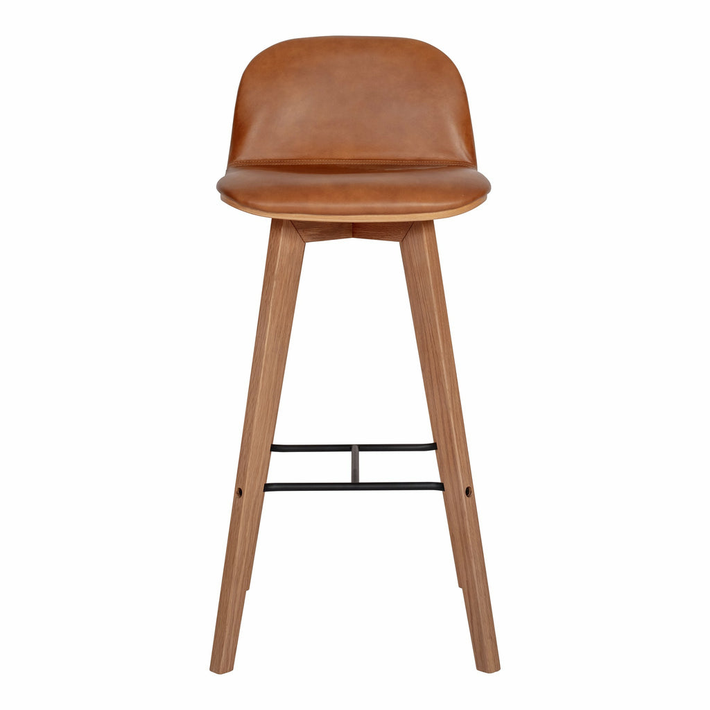 Nadia Leather Barstool Tan