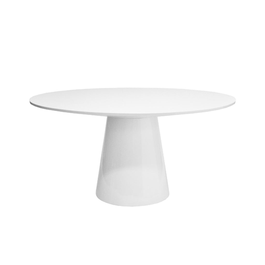 Preston Round Dining Table - Glossy White Lacquer